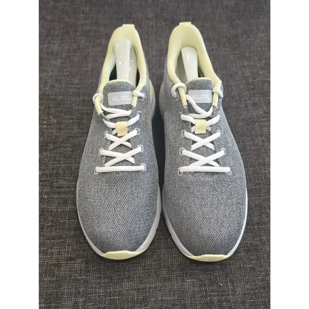 KURU FLEX Via Women’s 9.5 Wide Dove Gray Pale Lime Orthopedic Walking Shoes